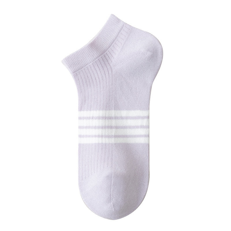 [Local Ready Stock] Women's seamless cotton socks Invisible Low cut Ice Silk Non-slip | Cotton boat | Ankle socks