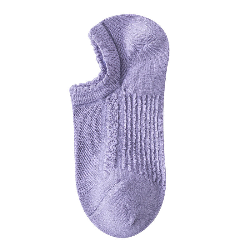 [Local Ready Stock] Women's seamless cotton socks Invisible Low cut Ice Silk Non-slip | Cotton boat | Ankle socks