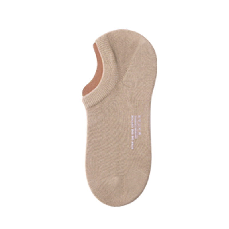 [Local Ready Stock] Women's seamless cotton socks Invisible Low cut Ice Silk Non-slip | Cotton boat | Ankle socks