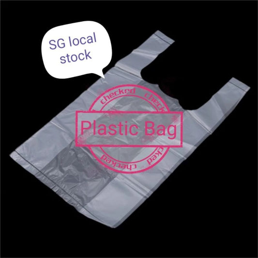 【Local Ready Stock】 50/100psc Handle Plastic Carrier Bags | Food/Fruit Bag | Grocery | Da Bao | Rubbish Bags | Thickened