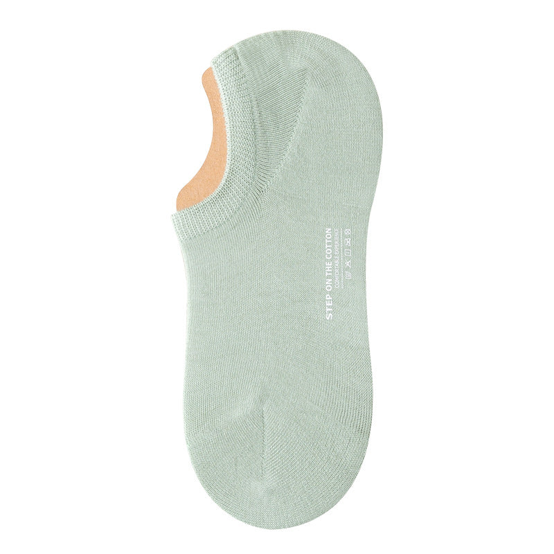 [Local Ready Stock] Women's seamless cotton socks Invisible Low cut Ice Silk Non-slip | Cotton boat | Ankle socks